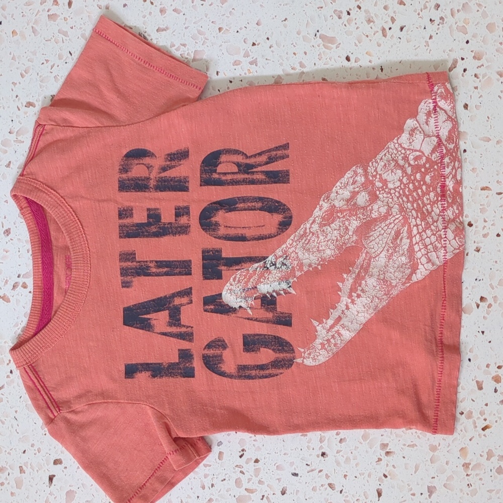 Cherokee | Later Gator Distressed Graphic Print T-shirt | 4T